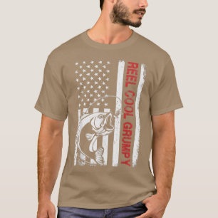 Reel Cool Grumpy USA Flag Fishing Father's Day T-Shirt