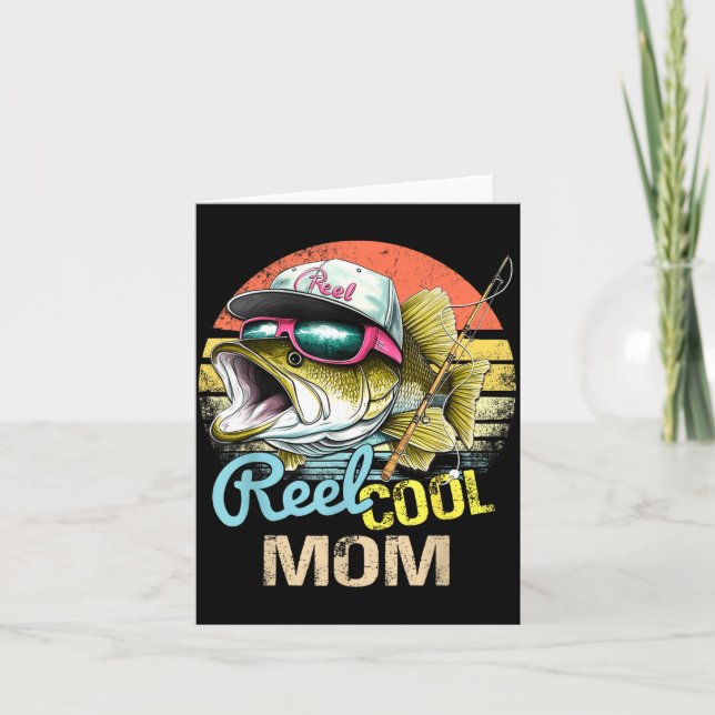 Reel Cool Mom Funny Fishing Quotes For Uncle Women Card (Front)