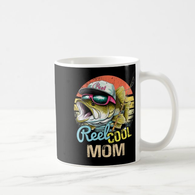 Reel Cool Mom Funny Fishing Quotes For Uncle Women Coffee Mug (Right)