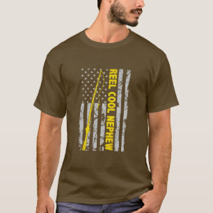 Reel cool Nephew Fishing American Flag gift Fisher T-Shirt