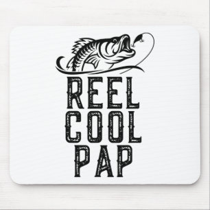 Reel Cool Pap Fishing Fisherman Funny Retro Mouse Mat