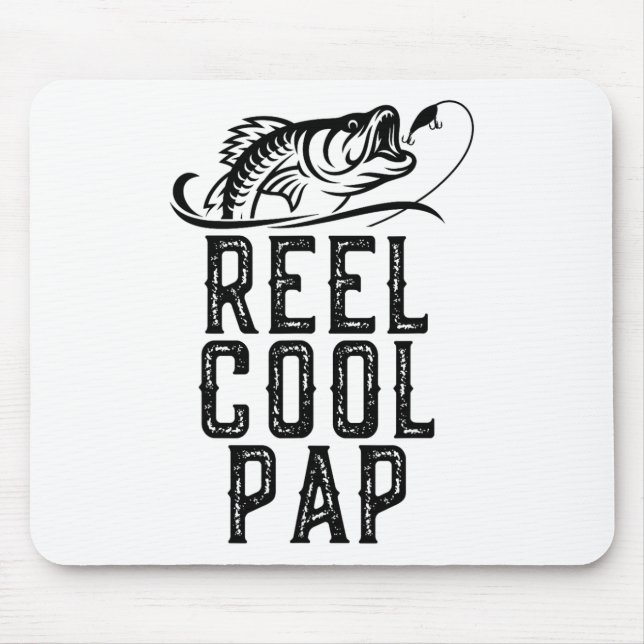 Reel Cool Pap Fishing Fisherman Funny Retro  Mouse Mat (Front)