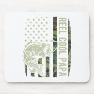 Reel Cool Papa Camouflage American Flag Fathers Da Mouse Mat