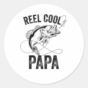 Reel Cool Papa Fathers Day Fishing Gift Fisherman Classic Round Sticker