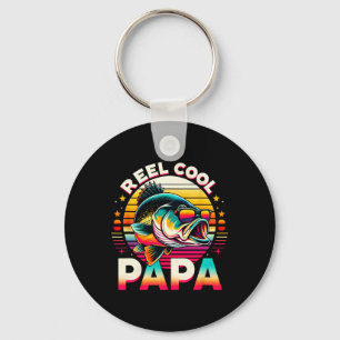 Reel Cool Papa Fisherman Fishing Dad Papa Father's Key Ring