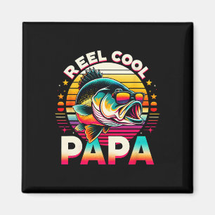Reel Cool Papa Fisherman Fishing Dad Papa Father's Magnet