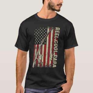Reel Cool Papa Fishing American Flag Fisherman Fat T-Shirt
