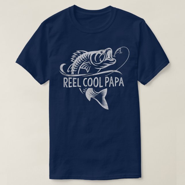 Reel Cool Papa Fishing Dad Gifts Father's Day T-Shirt (Design Front)