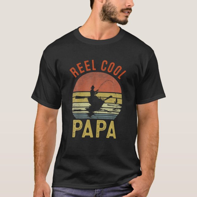Reel Cool Papa Fishing Gift Father's Day Fisherman T-Shirt (Front)