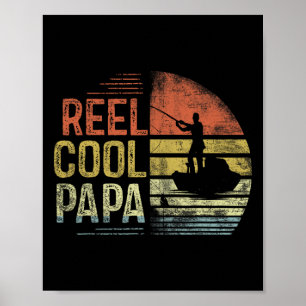 Reel Cool Papa Fishing Gifts Papa Birthday Vintage Poster