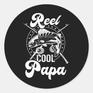 Reel Cool Papa Fishing Grandpa For Fathers Day Bir Classic Round Sticker