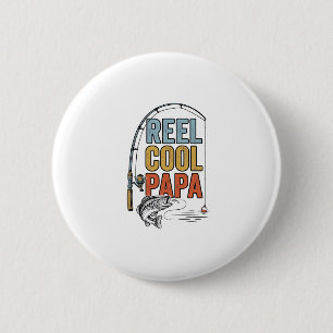 Reel Cool Papa Fishing Shirt Design_1 6 Cm Round Badge
