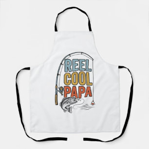 Reel Cool Papa Fishing Shirt Design_1 Apron