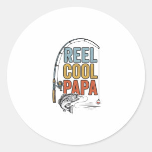 Reel Cool Papa Fishing Shirt Design_1 Classic Round Sticker
