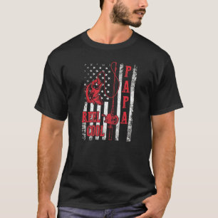 Reel Cool Papa Flag America  Fishing  Father's Day T-Shirt