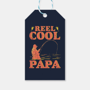Reel Cool Papa Funny Fishing Dad Fathers Day Gift Tags