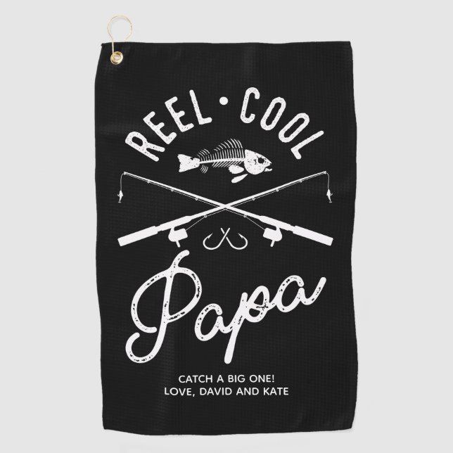 Reel Cool Papa Personalised Fishing Towel (Front)