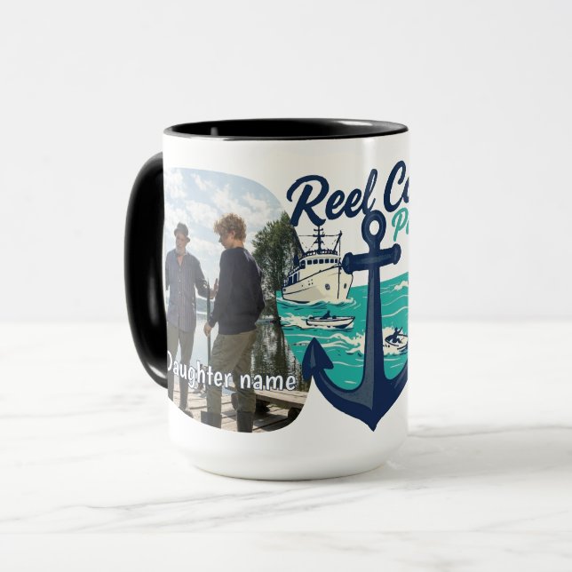Reel Cool Papa -Ship & Deep Sea Fishing Design Mug (Front Left)
