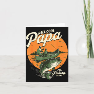 Reel cool papa the fishing legend vintage sunset card