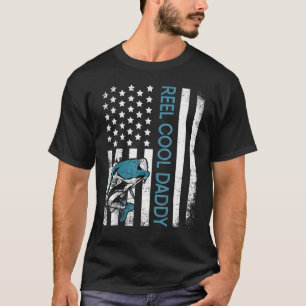 Reel Cool Papa Us Flag Fisherman Daddy Father's Da T-Shirt