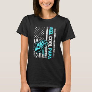 Reel Cool Papa USA Flag Fishing Father's Day T-Shirt