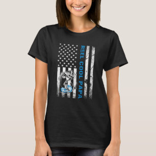 Reel Cool Papa Vintage American Flag Father S Day T-Shirt