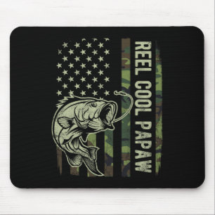Reel Cool Papaw Camouflage American Flag Fathers D Mouse Mat