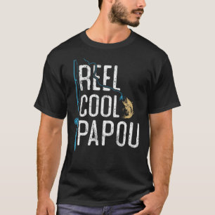 Reel Cool Papou vintage funny fishing rod gifts fo T-Shirt