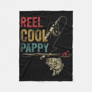 Reel Cool Pappy Fish Fishing Shirt Father's Day Fleece Blanket