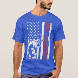 Reel Cool Pappy  USA Flag Fishing Father's Day  T-Shirt