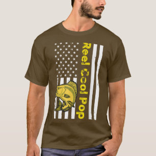 Reel Cool Pop American Flag Fathers Day Fishing T-Shirt