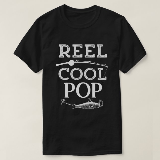 Reel Cool Pop Funny Fishing Pun Grandpa Mens T-Shirt (Design Front)