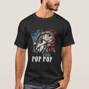 Reel Cool Pop pop Camouflage American Flag Father' T-Shirt