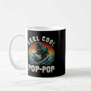 Reel Cool Pop Pop Fishing Poppop Father's Day Fish Coffee Mug