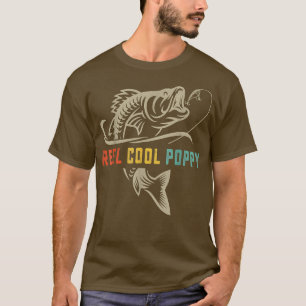 Reel Cool Poppy Fishing Vintage Retro Gift Father' T-Shirt