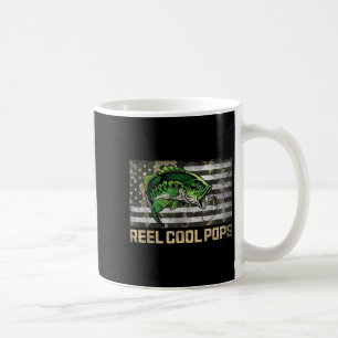 Reel Cool Pops Fishing Camo Flag Fathers Day Fishe Coffee Mug