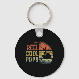 Reel Cool Pops Fishing Gifts Pops Birthday Vintage Key Ring