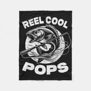 Reel Cool Pops Fishing Pops Father's Day Fisherman Fleece Blanket