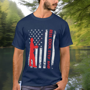 reel cool Stepdad fishing words funny T-Shirt