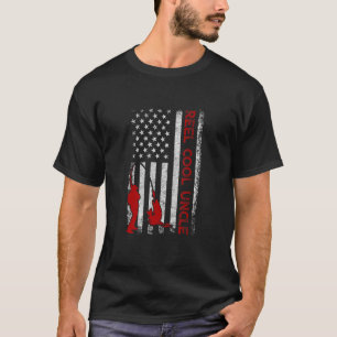 Reel Cool Uncle  American Flag Fishing Father's Da T-Shirt