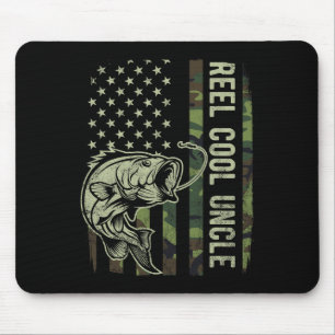 Reel Cool Uncle Camouflage American Flag Funny Unc Mouse Mat