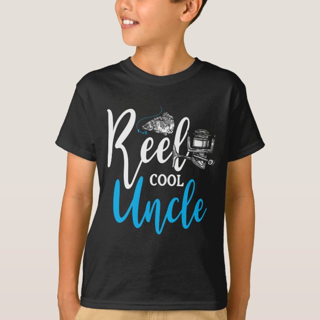 Reel Cool Uncle Fisherman Fish loving Family Gift T-Shirt (Front)