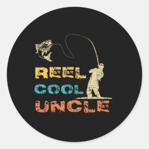 Reel Cool Uncle Fisherman Vintage Father's Day Fis Classic Round Sticker