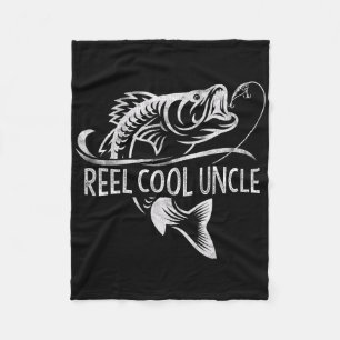 Reel Cool Uncle Fishing Gifts Uncle Father's Day Fleece Blanket