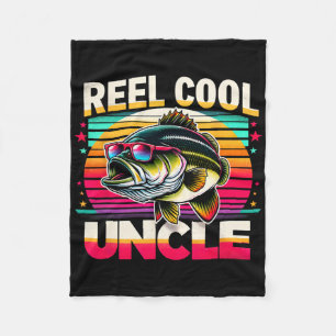 Reel Cool Uncle Funny B Fishing Uncle Father’s Day Fleece Blanket