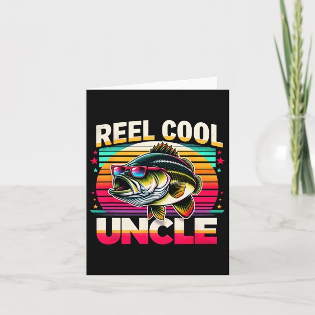 Reel Cool Uncle Funny Byss Fishing Uncle Father’s  Card (Front)