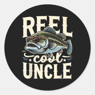 Reel Cool Uncle Funny Byss Fishing Uncle Father’s  Classic Round Sticker