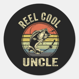 Reel Cool Uncle Shirt Fathers Day Byss Fish Dad Fi Classic Round Sticker