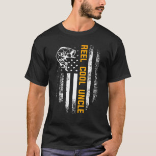 Reel Cool Uncle Vintage Flag Fishing Father's Day T-Shirt