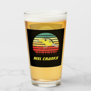 Reel Cranky Funny Bass Fishing Crankbait Retro Glass